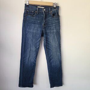 Levi’s Wedgie Straight Jeans Women’s Size 26 High Rise Button Fly Blue Denim
